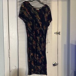 Hilo Hattie's Hawaiian Black Print Dress XL